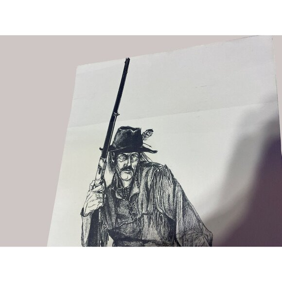 Vintage Bob Dorman Art Lithograph Print Western Cowboy Mountain Man Slight Creas - Picture 3 of 3